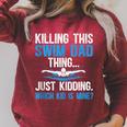 This Swim Dad Thing Swimming Dad Of A Swimmer Father Raglan Sleeve Sweatshirt Heather Dust
