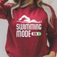 Swim Slogan Funny Swimming Mode On Swim Raglan Sleeve Sweatshirt Heather Dust