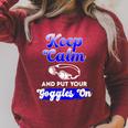 Swimming Goggles Saying Swim Team Gear Raglan Sleeve Sweatshirt Heather Dust