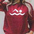 Swimming Icon Raglan Sleeve Sweatshirt Heather Dust