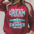 Swimming Parent Swimmer Mom Dad My Favorite Swim Meet Raglan Sleeve Sweatshirt Heather Dust