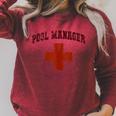 Swimming Pool Manager Beach Vacay Lifeguards Swim Cruise Raglan Sleeve Sweatshirt Heather Dust