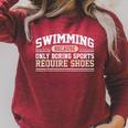 Swimming Saying Swimmer Humor Swim Raglan Sleeve Sweatshirt Heather Dust