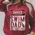 Swimming Swimmer DANGER Swim Dad Raglan Sleeve Sweatshirt Heather Dust