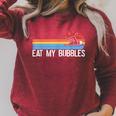 Swimming Swimmer Eat My Bubbles Swim Retro Raglan Sleeve Sweatshirt Heather Dust