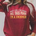 Swimming Swimmer Eating Swim Raglan Sleeve Sweatshirt Heather Dust