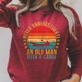 Never Underestimate An Old Man With a Canoe Retro Sleeveless Raglan Sleeve Sweatshirt Heather Dust Never Underestimate An Old Man With a Canoe Retro Sleeveless Raglan Sleeve Sweatshirt Heather Dust