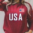 USA Flag Swim Swimming Sport Practice Equipment Men Women Raglan Sleeve Sweatshirt Heather Dust