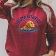 Women's Golden Retriever Swimming Raglan Sleeve Sweatshirt Heather Dust Women's Golden Retriever Swimming Raglan Sleeve Sweatshirt Heather Dust