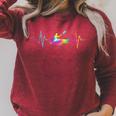 Women's Kayaking Heartbeat Tie Dye Canoe Boating Kayaks Raglan Sleeve Sweatshirt Heather Dust