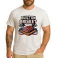 4th July BBQ Dad American Flag Brisket Smoke Men's Casual T-Shirt White