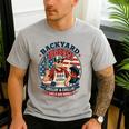 Backyard BBQ Dad Grill Boss Patriotic Fourth Of July Barbecu Men's Casual T-Shirt Sport Grey