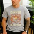 BBQ Dad Smoking Meat Smoker Barbecue Men's Casual T-Shirt Sport Grey