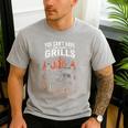 BBQ Dad Smoking Meat Smoker Barbecue Smoker Men's Casual T-Shirt Sport Grey