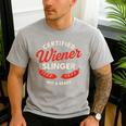 Certified Wiener Slinger BBQ Dad 4th Of July Men's Casual T-Shirt Sport Grey