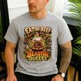 Eatin Beef Blastin Queefs BBQ Dad Grill Cookout Meme Men's Casual T-Shirt Sport Grey Eatin Beef Blastin Queefs BBQ Dad Grill Cookout Meme Men's Casual T-Shirt Sport Grey