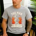 Man Myth Meat Smoker Legend BBQ Dad Men's Casual T-Shirt Sport Grey