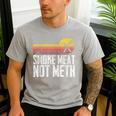 Smoke Meat Not Meth Grilled BBQ Dad Brisket Grilling Men's Casual T-Shirt Sport Grey