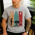 Vintage BBQ Dad Silhouette Father's Day Retro Men's Casual T-Shirt Sport Grey