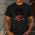 4th July BBQ Dad American Flag Brisket Smoke Men's Casual T-Shirt Dark Grey