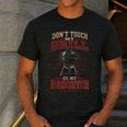BBQ Dad Don't Touch My Grill Or My Daughter Men's Casual T-Shirt Dark Grey