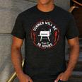 Bbq Dad Meat Smoker Dinner Will Be Ready In 18 Hours Men's Casual T-Shirt Dark Grey
