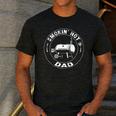BBQ Dad Smokin Hot Dad Grill Master Fathers Day Raglan Baseball Tee Men's Casual T-Shirt Dark Grey