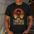 BBQ Dad Stand Back Dad Is Grilling Men's Casual T-Shirt Dark Grey