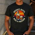 Brisket Butts Ribs And Freedom BBQ Dad Men's Casual T-Shirt Dark Grey