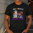 Even A Dad Can Still Be A Baby Girl BBQ Dad Cat Grilling Men's Casual T-Shirt Dark Grey