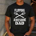 Flipping Awesome BBQ Dad Shirt Grilling Father's Day Men's Casual T-Shirt Dark Grey