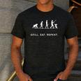 Grill Eat Repeat BBQ Dad Evolution Cookout Men's Casual T-Shirt Dark Grey Grill Eat Repeat BBQ Dad Evolution Cookout Men's Casual T-Shirt Dark Grey