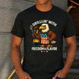 Grillin’ Eagle BBQ Dad 4th Of July Father’s Day Men's Casual T-Shirt Dark Grey
