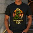 Grilling Dinosaur Grillasaurus T-Rex BBQ Dad Joke Men's Casual T-Shirt Dark Grey