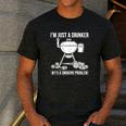 I'm Just A Drinker With A Smoking Problem BBQ Dads Grilling Men's Casual T-Shirt Dark Grey I'm Just A Drinker With A Smoking Problem BBQ Dads Grilling Men's Casual T-Shirt Dark Grey