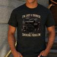 I'm Just A Drinker With A Smoking Problem Grilling BBQ Dads Men's Casual T-Shirt Dark Grey