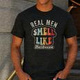 Real Men Smell Like Barbecue Grilling BBQ Dad Graphic Men's Casual T-Shirt Dark Grey