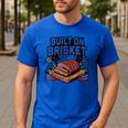 4th July BBQ Dad American Flag Brisket Smoke Men's Casual T-Shirt Royal Blue