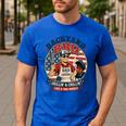 Backyard BBQ Dad Grill Boss Patriotic Fourth Of July Barbecu Men's Casual T-Shirt Royal Blue