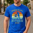 Bbq Dad Cooler Retro Barbecue Grill Fathers Day Daddy Papa Men's Casual T-Shirt Royal Blue