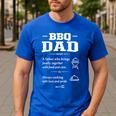BBQ Dad Grilling Father Day Family Food Love Novelty Graphic Men's Casual T-Shirt Royal Blue