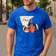 BBQ Dad Grilling Humor Men Backyard Men's Casual T-Shirt Royal Blue