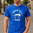 BBQ Dad Smokin Hot Dad Grill Master Fathers Day Raglan Baseball Tee Men's Casual T-Shirt Royal Blue