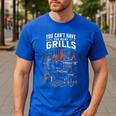 BBQ Dad Smoking Meat Smoker Barbecue Smoker Men's Casual T-Shirt Royal Blue