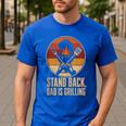 BBQ Dad Stand Back Dad Is Grilling Men's Casual T-Shirt Royal Blue