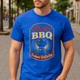 BBQ Dad's Backyard Grill & Que Men's Casual T-Shirt Royal Blue BBQ Dad's Backyard Grill & Que Men's Casual T-Shirt Royal Blue