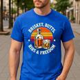 Brisket Butts Ribs And Freedom BBQ Dad Men's Casual T-Shirt Royal Blue