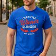 Certified Wiener Slinger BBQ Dad 4th Of July Men's Casual T-Shirt Royal Blue