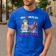 Even A Dad Can Still Be A Baby Girl BBQ Dad Cat Grilling Men's Casual T-Shirt Royal Blue