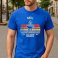 Grill Daddy BBQ Dad Retro Vintage Grilling Graphic Men's Casual T-Shirt Royal Blue